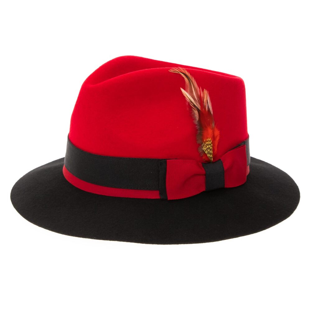 6634 Gangster 100% Austrailian Wool Crushable Puck Trilby Hat - Removable